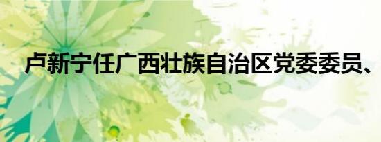 卢新宁任广西壮族自治区党委委员、常委