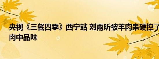 央视《三餐四季》西宁站 刘雨昕被羊肉串硬控了 在烟火烤肉中品味