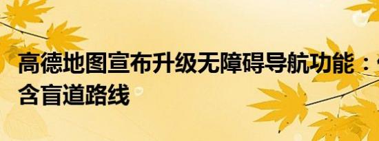 高德地图宣布升级无障碍导航功能：优先规划含盲道路线