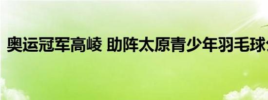 奥运冠军高崚 助阵太原青少年羽毛球公开课