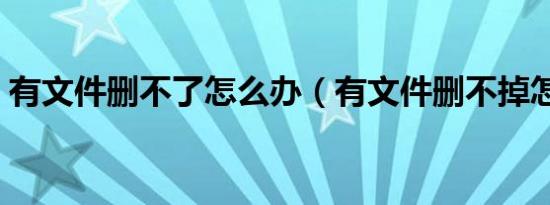 有文件删不了怎么办（有文件删不掉怎么办）