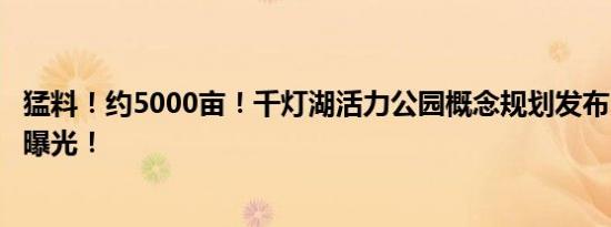 猛料！约5000亩！千灯湖活力公园概念规划发布！十大项目曝光！