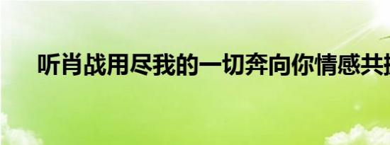 听肖战用尽我的一切奔向你情感共振了