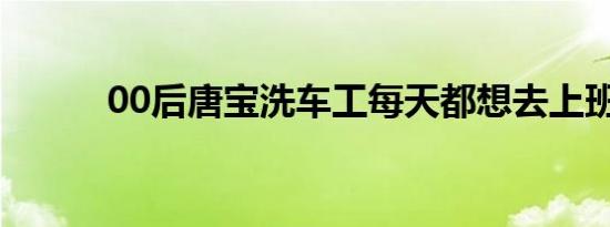 00后唐宝洗车工每天都想去上班