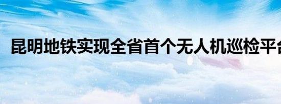 昆明地铁实现全省首个无人机巡检平台应用