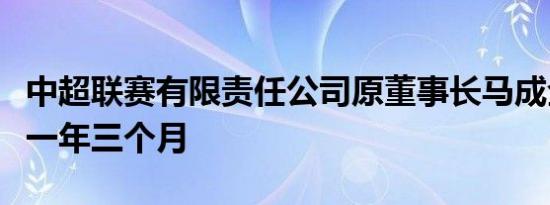 中超联赛有限责任公司原董事长马成全获刑十一年三个月