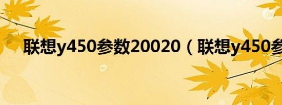 联想y450参数20020（联想y450参数）