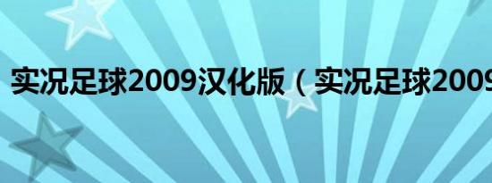 实况足球2009汉化版（实况足球2009补丁）