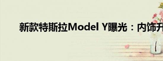 新款特斯拉Model Y曝光：内饰升级