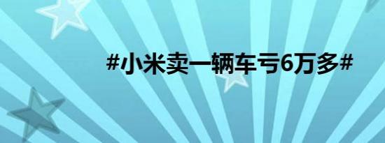 #小米卖一辆车亏6万多#