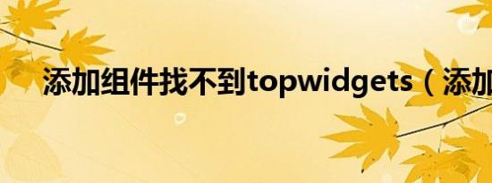 添加组件找不到topwidgets（添加组）