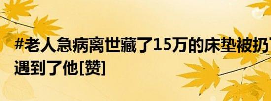 #老人急病离世藏了15万的床垫被扔了# 幸好遇到了他[赞]