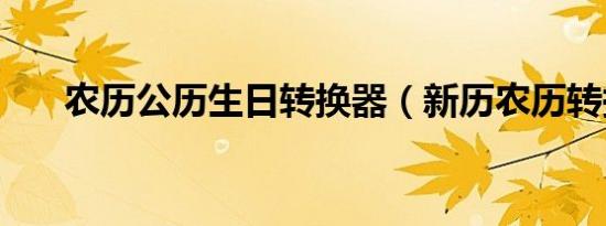 农历公历生日转换器（新历农历转换）