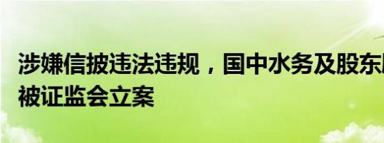 涉嫌信披违法违规，国中水务及股东鹏欣集团被证监会立案