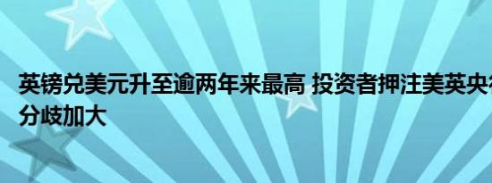 英镑兑美元升至逾两年来最高 投资者押注美英央行利率路径分歧加大