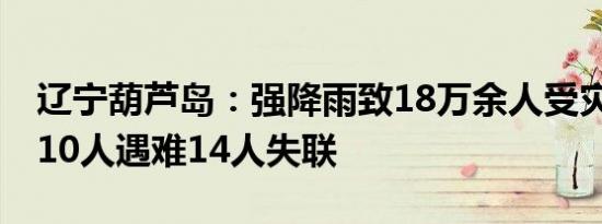 辽宁葫芦岛：强降雨致18万余人受灾 已造成10人遇难14人失联