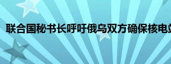 联合国秘书长呼吁俄乌双方确保核电站安全