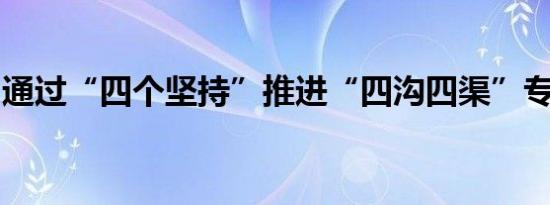 通过“四个坚持”推进“四沟四渠”专项整治