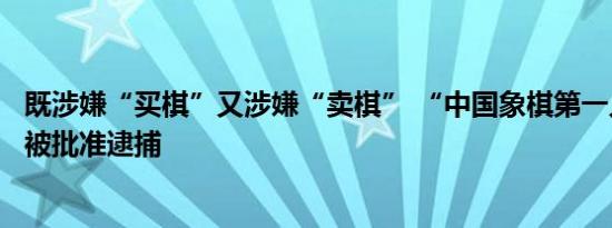 既涉嫌“买棋”又涉嫌“卖棋” “中国象棋第一人”王天一被批准逮捕