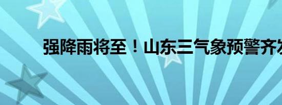 强降雨将至！山东三气象预警齐发