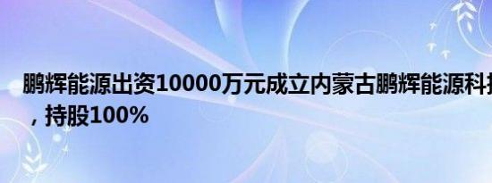 鹏辉能源出资10000万元成立内蒙古鹏辉能源科技有限公司，持股100%