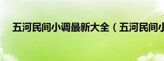 五河民间小调最新大全（五河民间小调）