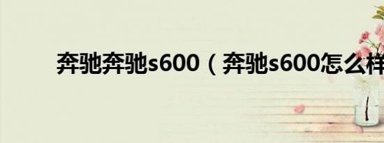 奔驰奔驰s600（奔驰s600怎么样）