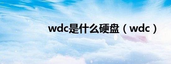 wdc是什么硬盘（wdc）