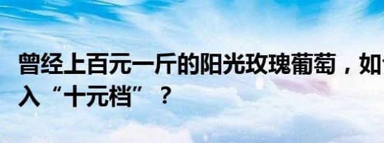 曾经上百元一斤的阳光玫瑰葡萄，如今为何掉入“十元档”？