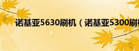 诺基亚5630刷机（诺基亚5300刷机）