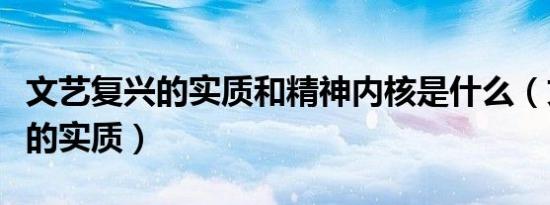 文艺复兴的实质和精神内核是什么（文艺复兴的实质）