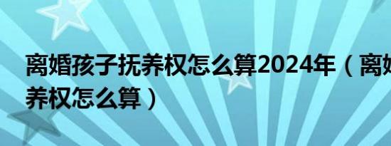 离婚孩子抚养权怎么算2024年（离婚孩子抚养权怎么算）