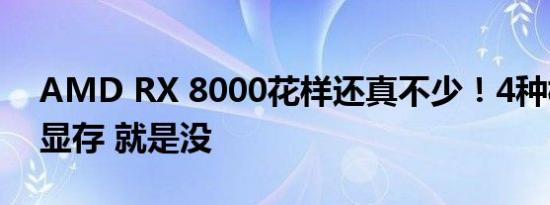 AMD RX 8000花样还真不少！4种核心3种显存 就是没