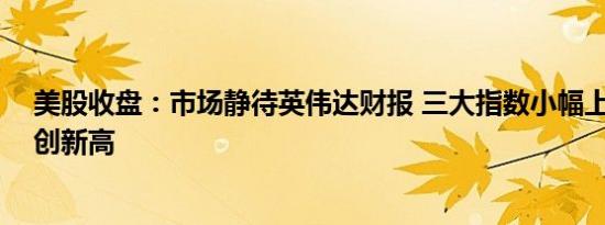 美股收盘：市场静待英伟达财报 三大指数小幅上涨 道指又创新高