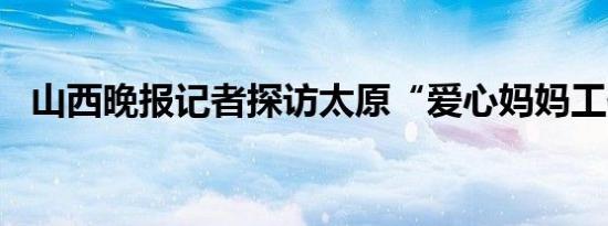 山西晚报记者探访太原“爱心妈妈工作站”