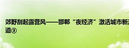 郊野刮起露营风——邯郸“夜经济”激活城市新活力系列报道③