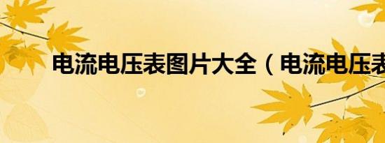 电流电压表图片大全（电流电压表）