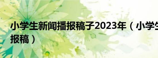 小学生新闻播报稿子2023年（小学生新闻播报稿）