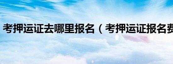 考押运证去哪里报名（考押运证报名费多少）