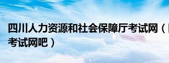 四川人力资源和社会保障厅考试网（四川人事考试网吧）