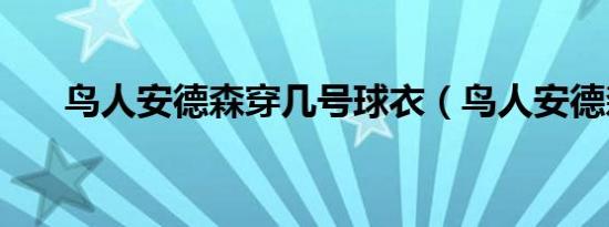 鸟人安德森穿几号球衣（鸟人安德森）