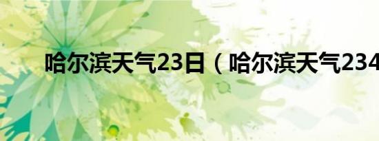 哈尔滨天气23日（哈尔滨天气2345）