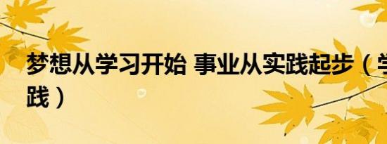 梦想从学习开始 事业从实践起步（学习与实践）