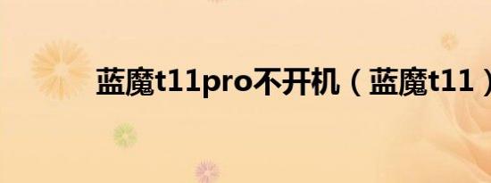 蓝魔t11pro不开机（蓝魔t11）