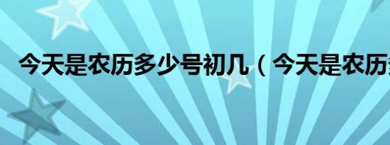 今天是农历多少号初几（今天是农历多少）