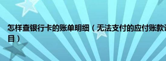 怎样查银行卡的账单明细（无法支付的应付账款计入什么科目）