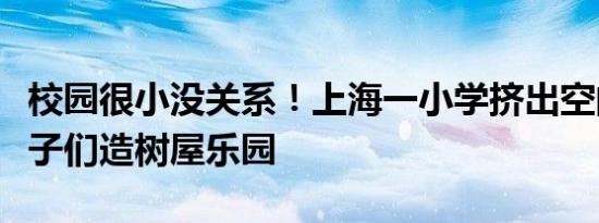 校园很小没关系！上海一小学挤出空间，为孩子们造树屋乐园