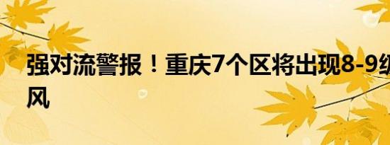 强对流警报！重庆7个区将出现8-9级雷雨大风