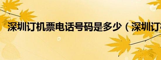 深圳订机票电话号码是多少（深圳订机票）