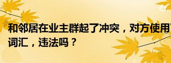 和邻居在业主群起了冲突，对方使用了侮辱性词汇，违法吗？